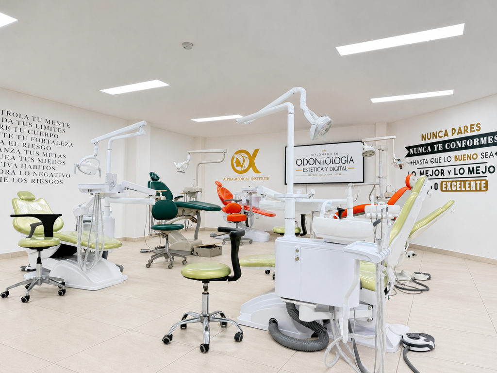 Clínica de formación de Alpha Medical Institute equipada con unidades dentales